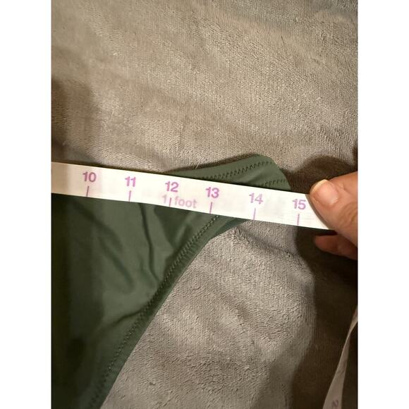 NWT J.Crew Hunter Green Women Bikini Bottom Curved Waist Size Medium Cheeky - Picture 4 of 5